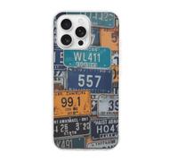 HETVBNS Compatible with iPhone 16 Case TPU, Slim Thin Lightweight Cover, Soft Scratch-Resistant Non-Slip Phone Cover, License Plate iPhone 16 Pro Max Case Classic Design