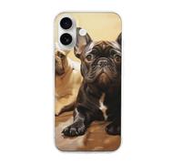 HETVBNS Compatible with iPhone 16 Case TPU, Slim Thin Lightweight Cover, Soft Scratch-Resistant Non-Slip Phone Cover, Cute French Bulldog Graphics iPhone 16 Case Classic Design