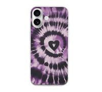 HETVBNS Compatible with iPhone 16 Case TPU, Slim Thin Lightweight Cover, Soft Scratch-Resistant Non-Slip Phone Cover, Purple Tie Dye iPhone 16 Case Classic Design