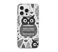 HETVBNS Compatible with iPhone 16 Case TPU, Slim Thin Lightweight Cover, Soft Scratch-Resistant Non-Slip Phone Cover, Black and White Owl iPhone 16 Pro Case Classic Design