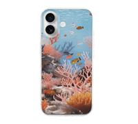 HETVBNS Compatible with iPhone 16 Case TPU, Slim Thin Lightweight Cover, Soft Scratch-Resistant Non-Slip Phone Cover, Coral Reef iPhone 16 Case Classic Design