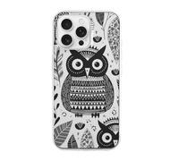 HETVBNS Compatible with iPhone 16 Case TPU, Slim Thin Lightweight Cover, Soft Scratch-Resistant Non-Slip Phone Cover, Black and White Owl iPhone 16 Pro Max Case Classic Design