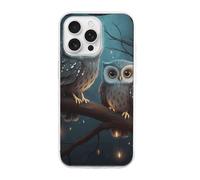 HETVBNS Compatible with iPhone 16 Case TPU, Slim Thin Lightweight Cover, Soft Scratch-Resistant Non-Slip Phone Cover, Owl on Tree iPhone 16 Pro Max Case Classic Design
