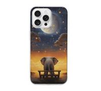 HETVBNS Compatible with iPhone 16 Case TPU, Slim Thin Lightweight Cover, Soft Scratch-Resistant Non-Slip Phone Cover, Animal Elephant Owl Tree Moon Star iPhone 16 Pro Max Case Classic Design