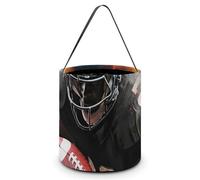 HETVBNS Cool American Football Candy Bag Halloween Trick Or Treat Bucket 7.9x8.3in, Reusable Gift Bags for Party Holiday Wedding