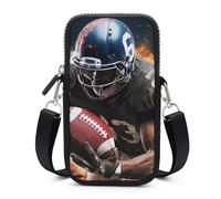 HETVBNS Cool American Football Cell Phone Bag with Detachable Strap, Aesthetic Mini Sling Bag Small Crossbody Bag for Phone