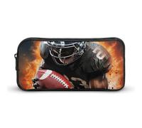 HETVBNS Cool American Football Pencil Case Large Capacity, Durable Pencil Pouch Portable Small Cosmetic Bag with Metal Zipper, Simple Makeup Pouch Aesthetic Toiletry Bag for Travel Office