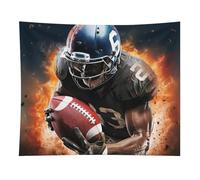 HETVBNS Cool American Football Tapestry Wall Hanging - 50"x60" Aesthetic Tapestries Soft Polyester Wall Art Decor Large Tapestry for Bedroom Living Room Dorm Backdrop, Hanging Kit Included