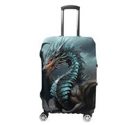 HETVBNS Cool Dragon Luggage Cover, Elastic Luggage Protector Fits 19-32in Suitcases, Washable & Anti-Scratch Suitcase Cover for Men Women, style, Small, Classic