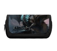 HETVBNS Cool Dragon Pencil Case Extra Large, Double Layer Pencil Pouch with Zipper, Portable Cosmetic Bags for Travel, Office Stationery Organizer for Women Men