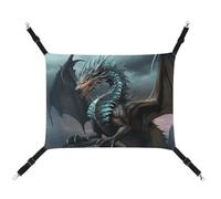 HETVBNS Cool Dragon Pet Hammock for Cats & Dogs, Soft Breathable Canvas Hanging Hammock with Adjustable Straps, Comfortable & Durable Hanging Bed for Small to Medium Pets