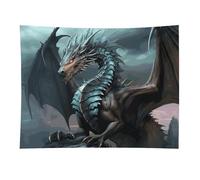 HETVBNS Cool Dragon Tapestry Wall Hanging - 30"x40" Aesthetic Tapestries Soft Polyester Wall Art Decor Large Tapestry for Bedroom Living Room Dorm Backdrop, Hanging Kit Included