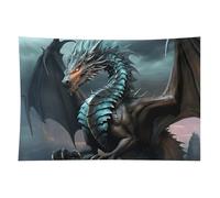 HETVBNS Cool Dragon Tapestry Wall Hanging - 40"x60" Aesthetic Tapestries Soft Polyester Wall Art Decor Large Tapestry for Bedroom Living Room Dorm Backdrop, Hanging Kit Included