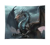 HETVBNS Cool Dragon Tapestry Wall Hanging - 50"x60" Aesthetic Tapestries Soft Polyester Wall Art Decor Large Tapestry for Bedroom Living Room Dorm Backdrop, Hanging Kit Included