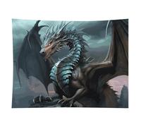 HETVBNS Cool Dragon Tapestry Wall Hanging - 60"x80" Aesthetic Tapestries Soft Polyester Wall Art Decor Large Tapestry for Bedroom Living Room Dorm Backdrop, Hanging Kit Included