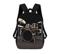 HETVBNS Cool Drum Set Backpack for Women Men, Durable 600D Polyester Bookbag with Large Capacity, Lightweight 17 Inch Laptop Backpack Minimalism Casual Daypack for Work, Travel
