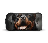 HETVBNS Cool Rottweiler Dog Art Pencil Case Large Capacity, Durable Pencil Pouch Portable Small Cosmetic Bag with Metal Zipper, Simple Makeup Pouch Aesthetic Toiletry Bag for Travel Office