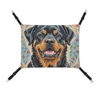 HETVBNS Cool Rottweiler Dog Art Pet Hammock for Cats & Dogs, Soft Breathable Canvas Hanging Hammock with Adjustable Straps, Comfortable & Durable Hanging Bed for Small to Medium Pets