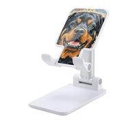 HETVBNS Cool Rottweiler Dog Art Phone Stand for Desk - Adjustable & Foldable Tablet Stand Portable Cell Phone Stand Holder Compatible with 4-13" Smartphones, Tablets