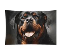 HETVBNS Cool Rottweiler Dog Art Tapestry Wall Hanging - 40"x60" Aesthetic Tapestries Soft Polyester Wall Art Decor Large Tapestry for Bedroom Living Room Dorm Backdrop, Hanging Kit Included