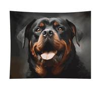 HETVBNS Cool Rottweiler Dog Art Tapestry Wall Hanging - 50"x60" Aesthetic Tapestries Soft Polyester Wall Art Decor Large Tapestry for Bedroom Living Room Dorm Backdrop, Hanging Kit Included