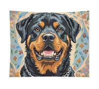 HETVBNS Cool Rottweiler Dog Art Tapestry Wall Hanging - 50"x60" Aesthetic Tapestries Soft Polyester Wall Art Decor Large Tapestry for Bedroom Living Room Dorm Backdrop, Hanging Kit Included