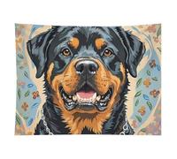 HETVBNS Cool Rottweiler Dog Art Tapestry Wall Hanging - 60"x80" Aesthetic Tapestries Soft Polyester Wall Art Decor Large Tapestry for Bedroom Living Room Dorm Backdrop, Hanging Kit Included