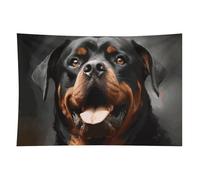 HETVBNS Cool Rottweiler Dog Art Tapestry Wall Hanging - 60"x90" Aesthetic Tapestries Soft Polyester Wall Art Decor Large Tapestry for Bedroom Living Room Dorm Backdrop, Hanging Kit Included