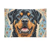 HETVBNS Cool Rottweiler Dog Art Tapestry Wall Hanging - 60"x90" Aesthetic Tapestries Soft Polyester Wall Art Decor Large Tapestry for Bedroom Living Room Dorm Backdrop, Hanging Kit Included