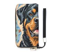 HETVBNS Cool Rottweiler Dog Art Wallet, Elegant Wristlet Wallet with Multi-Card Slots, PU Leather Long Purse for Women, Men