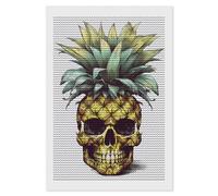 HETVBNS Cool Skull Pineapple Diamond Painting Kits for Adults, Full Round Drill DIY Diamond Art for Beginners, 5D Gem Art and Crafts for Home Wall Decor 8"x12"
