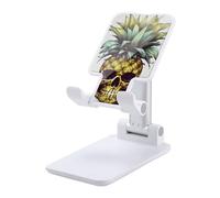 HETVBNS Cool Skull Pineapple Phone Stand for Desk - Adjustable & Foldable Tablet Stand Portable Cell Phone Stand Holder Compatible with 4-13" Smartphones, Tablets