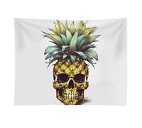 HETVBNS Cool Skull Pineapple Tapestry Wall Hanging - 30"x40" Aesthetic Tapestries Soft Polyester Wall Art Decor Large Tapestry for Bedroom Living Room Dorm Backdrop, Hanging Kit Included
