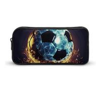 HETVBNS Cool Soccer Ball Pencil Case Large Capacity, Durable Pencil Pouch Portable Small Cosmetic Bag with Metal Zipper, Simple Makeup Pouch Aesthetic Toiletry Bag for Travel Office