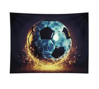HETVBNS Cool Soccer Ball Tapestry Wall Hanging - 30"x40" Aesthetic Tapestries Soft Polyester Wall Art Decor Large Tapestry for Bedroom Living Room Dorm Backdrop, Hanging Kit Included
