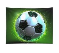 HETVBNS Cool Soccer Ball Tapestry Wall Hanging - 30"x40" Aesthetic Tapestries Soft Polyester Wall Art Decor Large Tapestry for Bedroom Living Room Dorm Backdrop, Hanging Kit Included