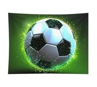 HETVBNS Cool Soccer Ball Tapestry Wall Hanging - 60"x80" Aesthetic Tapestries Soft Polyester Wall Art Decor Large Tapestry for Bedroom Living Room Dorm Backdrop, Hanging Kit Included