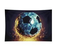 HETVBNS Cool Soccer Ball Tapestry Wall Hanging - 60"x90" Aesthetic Tapestries Soft Polyester Wall Art Decor Large Tapestry for Bedroom Living Room Dorm Backdrop, Hanging Kit Included