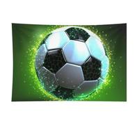 HETVBNS Cool Soccer Ball Tapestry Wall Hanging - 60"x90" Aesthetic Tapestries Soft Polyester Wall Art Decor Large Tapestry for Bedroom Living Room Dorm Backdrop, Hanging Kit Included