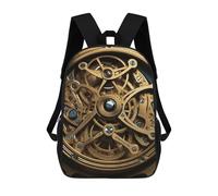 HETVBNS Cool Steampunk Gears Backpack for Women Men, Durable 600D Polyester Bookbag with Large Capacity, Lightweight 17 Inch Laptop Backpack Minimalism Casual Daypack for Work, Travel