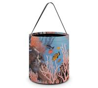 HETVBNS Coral Reef Candy Bag Halloween Trick Or Treat Bucket 7.9x8.3in, Reusable Gift Bags for Party Holiday Wedding