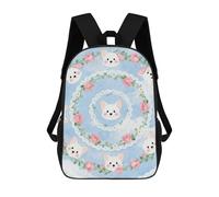 HETVBNS Corgi Floral Pattern Backpack for Women Men, Durable 600D Polyester Bookbag with Large Capacity, Lightweight 17 Inch Laptop Backpack Minimalism Casual Daypack for Work, Travel