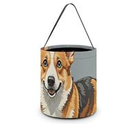 HETVBNS Corgi Pattern Corgi Pattern Candy Bag Halloween Trick Or Treat Bucket 7.9x8.3in, Reusable Gift Bags for Party Holiday Wedding