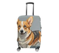 HETVBNS Corgi Pattern Corgi Pattern Luggage Cover, Elastic Luggage Protector Fits 19-32in Suitcases, Washable & Anti-Scratch Suitcase Cover for Men Women, style, XL, Classic