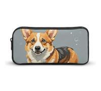HETVBNS Corgi Pattern Corgi Pattern Pencil Case Large Capacity Zipper Pouch, Durable Pencil Box Organizer, Portable Small Cosmetic Bag for Office, Travel