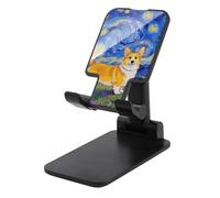 HETVBNS Corgi Starry Night Phone Stand for Desk - Adjustable & Foldable Tablet Stand Portable Cell Phone Stand Holder Compatible with 4-13" Smartphones, Tablets