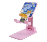 HETVBNS Corgi Starry Night Phone Stand for Desk - Adjustable & Foldable Tablet Stand Portable Cell Phone Stand Holder Compatible with 4-13" Smartphones, Tablets