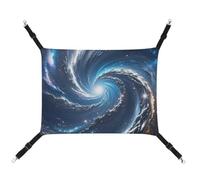 HETVBNS Cosmic Galaxy Pet Hammock for Cats & Dogs, Soft Breathable Canvas Hanging Hammock with Adjustable Straps, Comfortable & Durable Hanging Bed for Small to Medium Pets
