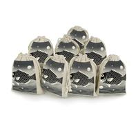 HETVBNS Cotton Linen Drawstring Bags (8-Pack) - 4.9x6.7 Inches Small Pouches Black And White Yin Yang Koi Fish Storage Bag for Cosmetics, Reusable Gift Bags for Jewelry, Travel, Wedding