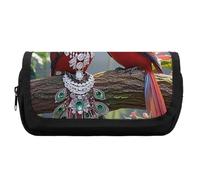 HETVBNS Couple Little Bird Pencil Case Extra Large, Double Layer Pencil Pouch with Zipper, Portable Cosmetic Bags for Travel, Office Stationery Organizer for Women Men
